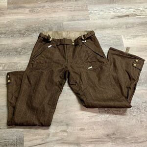 Foursquare Brown Tweed Snowboard Pants Medium Womens Like New Sporty Mountain